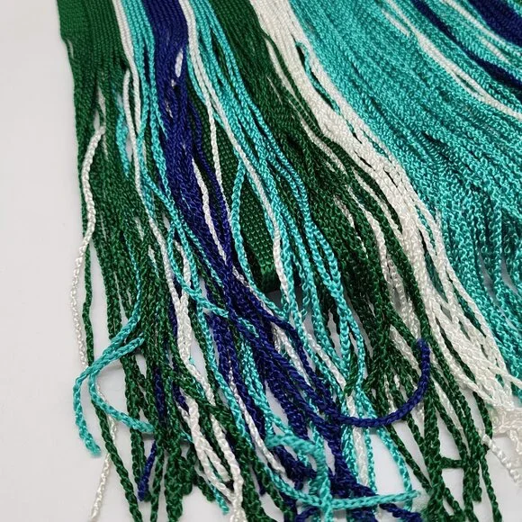 Ann Taylor Red & White Striped Woven Scarf With Fringe - Picture 2 of 6